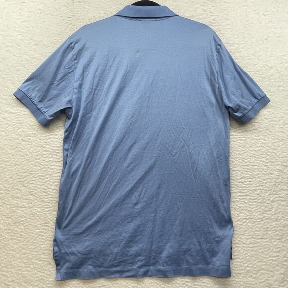 Polo Ralph Lauren Shirt Mens Medium Blue Polo Pima Cotton Flesh Pony Rugby Golf - Picture 2 of 10
